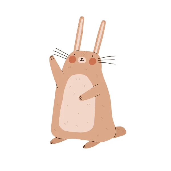 Leuke grappige konijnenfiguur. Gelukkige paashaas. Cartoon vector illustratie. — Stockvector