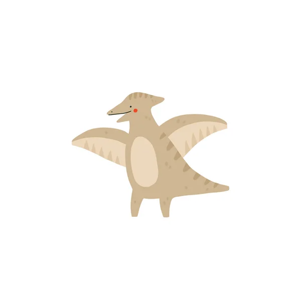 Lindo Dinosaurio Pteranodon Divertido Personaje Dino Dibujos Animados Vectoriales Ilustración — Archivo Imágenes Vectoriales
