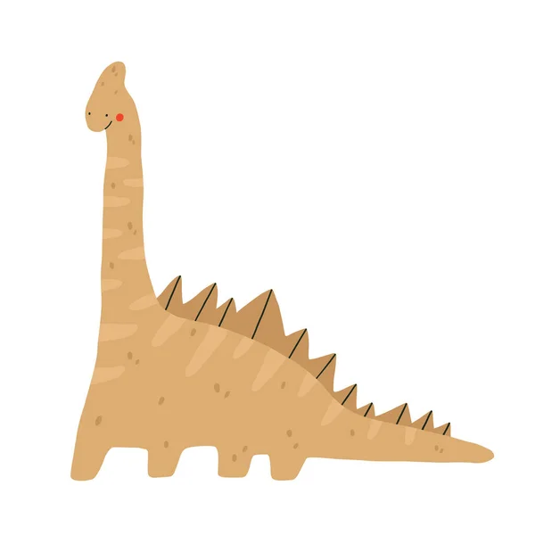 Leuke Dinosaurus Grappig Dino Personage Vector Cartoon Illustratie — Stockvector