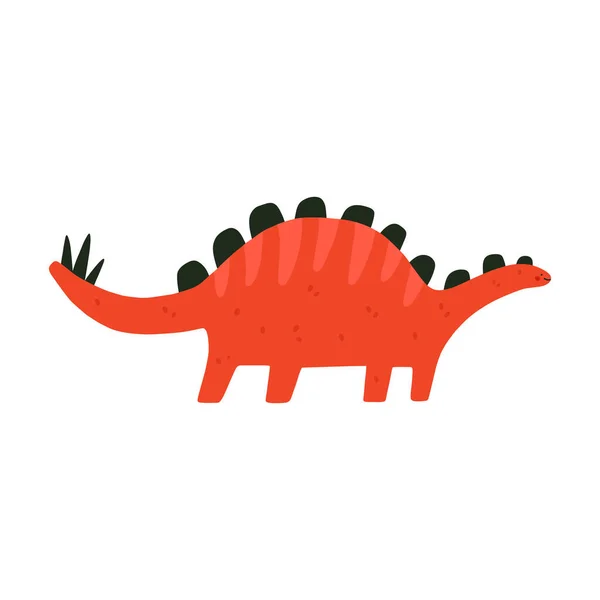 Lindo Dinosaurio Estegosaurio Divertido Personaje Dino Dibujos Animados Vectoriales Ilustración — Archivo Imágenes Vectoriales
