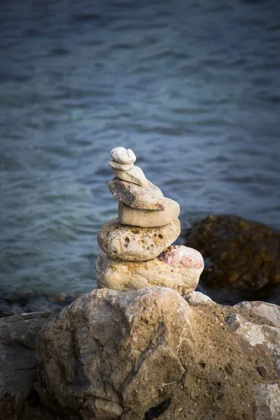 Zen Stones Blue Sea — Stock Photo, Image