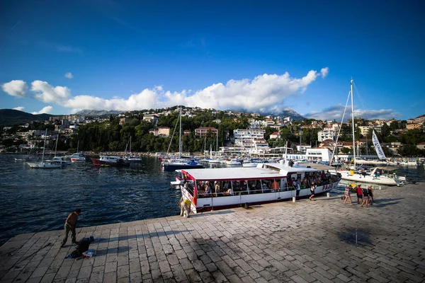 Herceg Novi Montenegró Városi Kikötő — Stock Fotó