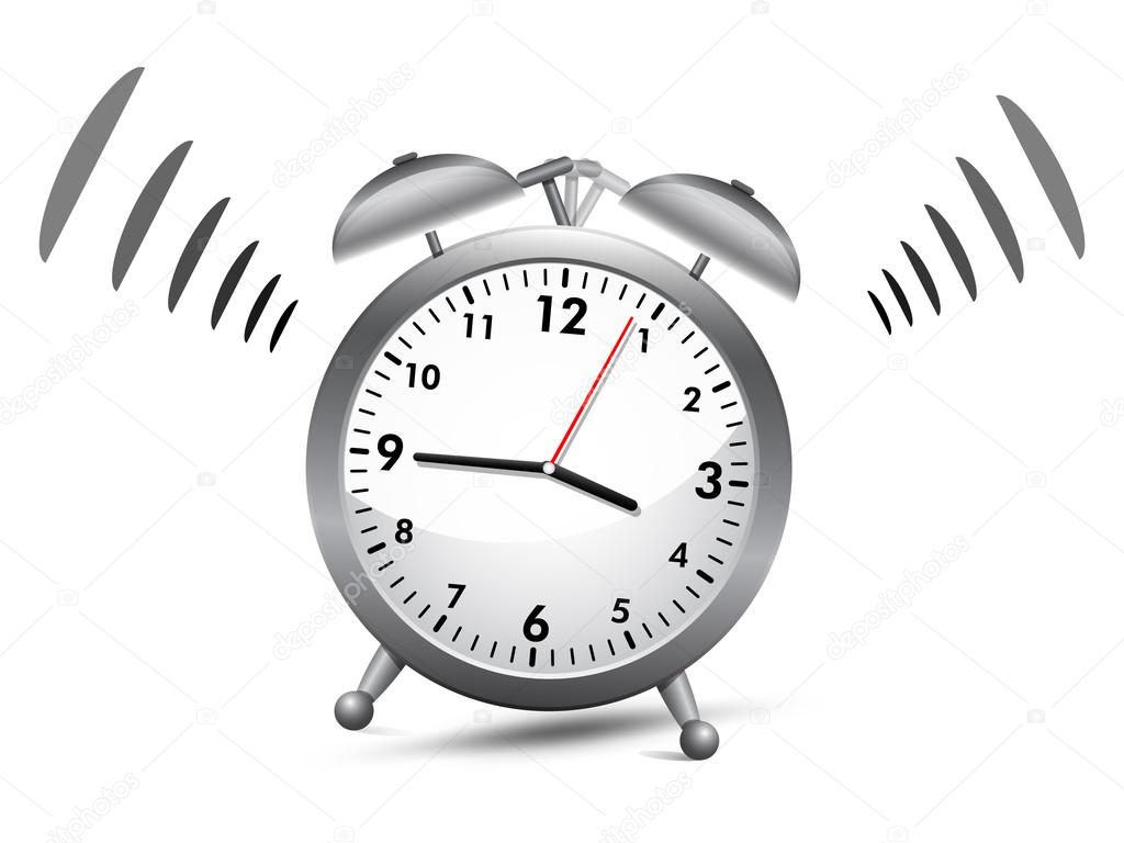 Silver analog alarm clock ringing — Stock Vector © Ivsanmas 51784759