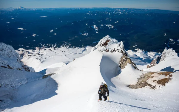 Mountaineer Ascendente Hogsback Monte Hood — Fotografia de Stock