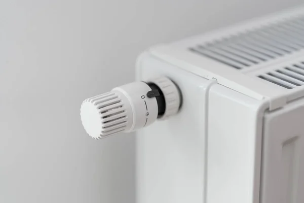 Termostatregulatorn Som Ställer Värmarens Kylartemperatur Rummet Inställd Frånläge Stänga Värmen — Stockfoto