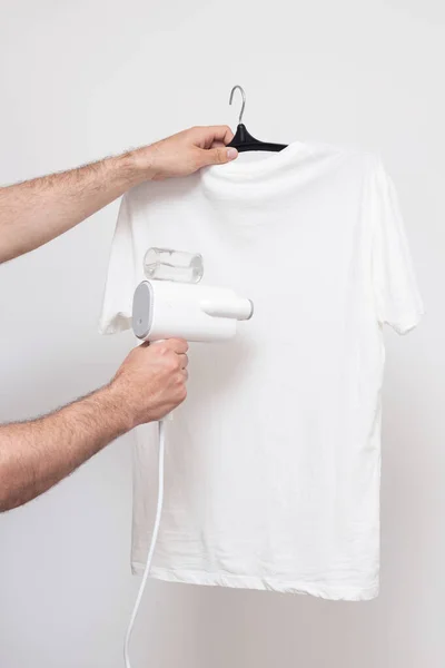Manual Garment Steamer Shirt Steam White Background — Stockfoto