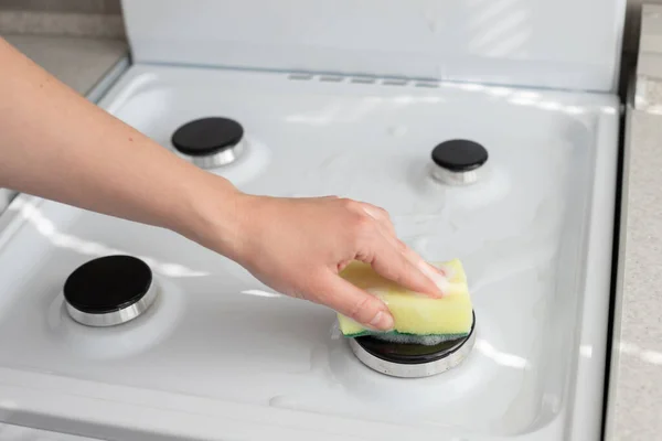 Clean Surface Stove Kitchen Washcloth Foam — 스톡 사진