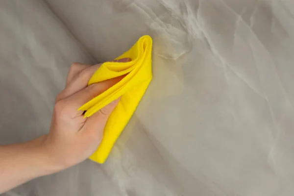 Wipe Tiles Cleaning Cloth Close — Stock fotografie