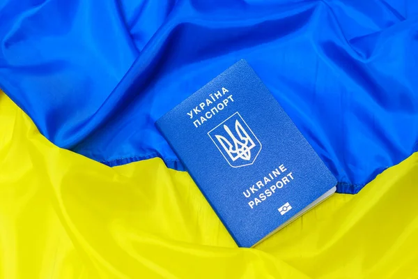 Pass Der Ukraine Auf Der Fahne Ansicht Von Oben — Stockfoto