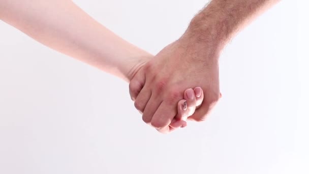 Pria Dan Wanita Berpegangan Tangan Latar Belakang Pasangan Cinta Hubungan — Stok Video
