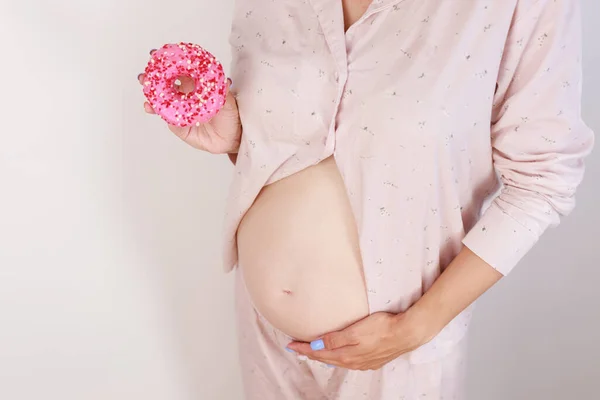 Close Pregnant Woman Healthy Diet Future Mother Concept — Foto de Stock