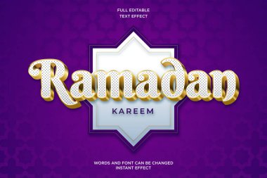 Ramazan Kareem İslami İftar Başlığı Düzenlenebilir Metin Efekti, Ramazan Ied Mübarek 3d Metin Efekti
