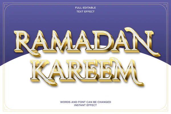 Ramazan Kareem İslami İftar Başlığı Düzenlenebilir Metin Efekti, Mor Beyaz Ramazan Ibarak Mübarek 3d Metin Efekti