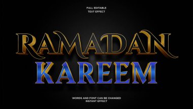 Altın stil premium vektörleriyle Ramazan kareem 3d metin efekti