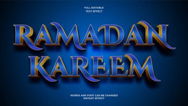 Altın stil premium vektörleriyle Ramazan kareem 3d metin efekti