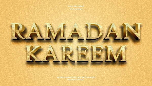 Altın stil premium vektörleriyle Ramazan kareem 3d metin efekti