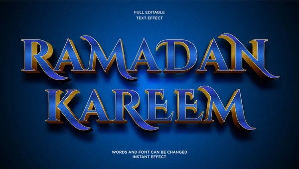 Altın stil premium vektörleriyle Ramazan kareem 3d metin efekti