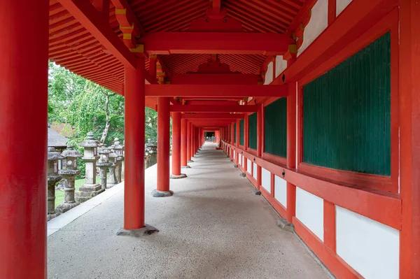 Traditionele Heiligdom Kasugataisha Nara Kansai Japan Een Beroemde Bezienswaardigheid Geregistreerd Rechtenvrije Stockafbeeldingen