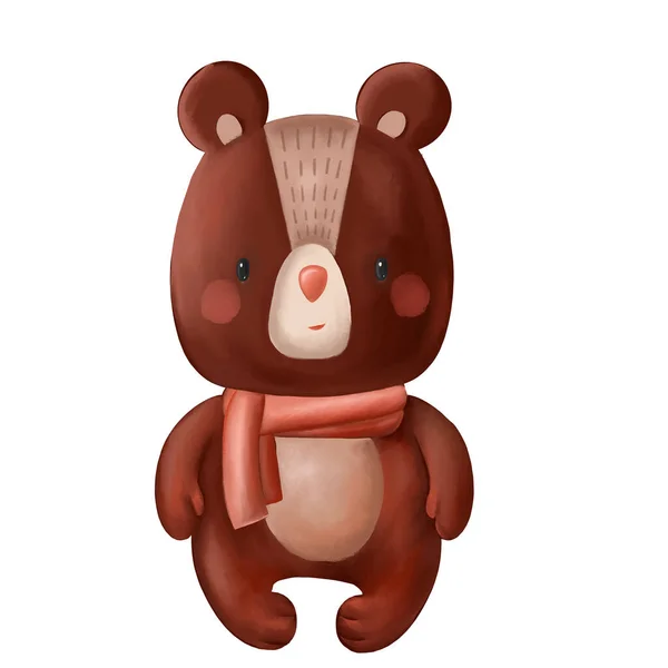 Cute teddy bear, digital illustration