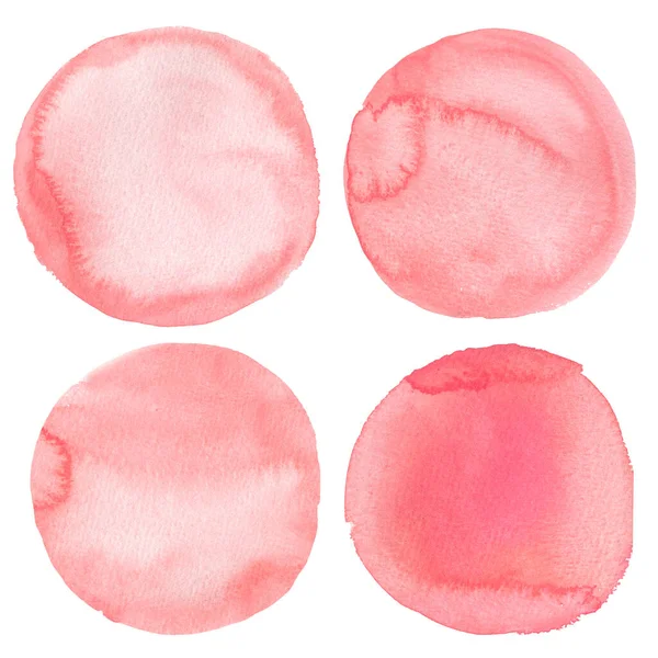 Akvarell rosa cirklar för design, bakgrunder. Handritade abstrakta element. — Stockfoto