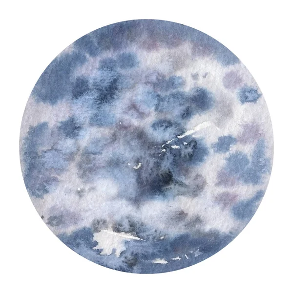 Luna, pianeta acquerello, sfondo bianco isolato, illustrazione dello spazio, disegno a mano — Foto Stock