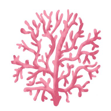 Elle boyanmış mercan suluboya çizimi