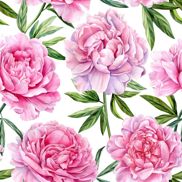 夏の花の花束 水彩画のイラスト 花の背景 シームレスなパターン 高品質のイラスト — ストック写真