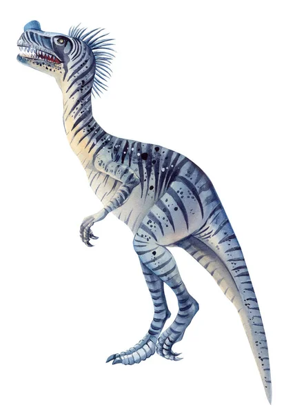 Акварельні Реальні Динозаври Ізольовані Білому Тлі Рука Малювала Ілюстрації Динозаврів — стокове фото