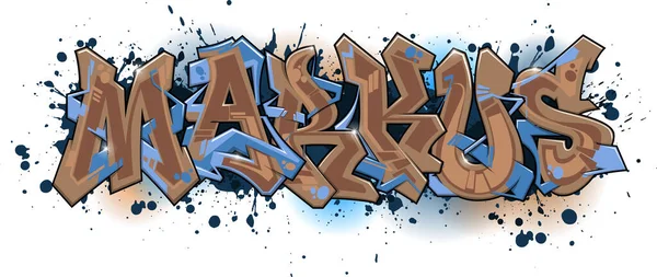 Graffiti Style Nom Design Markus — Image vectorielle