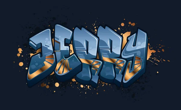 Met Jerry Een Cool Graffiti Art Design Met Vibes Uit — Stockvector