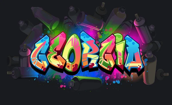 Graffiti Vector Design Bienvenido Estado Georgia Cada Objeto Agrupan Para — Vector de stock