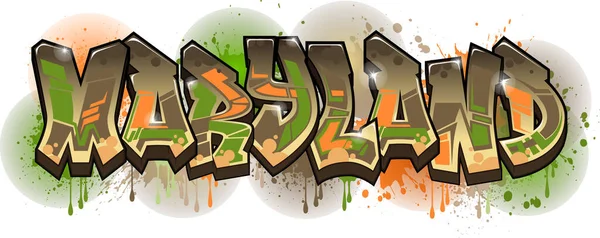 Graffiti Vector Design Welcome State Maryland Each Object Grouped You — Image vectorielle