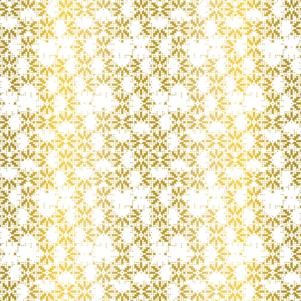 Абстрактный Бесшовный Векторный Рисунок Золотыми Геометрическими Снежинками Белом Фоне Декоративный — стоковый вектор