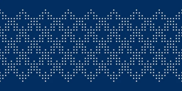Бесшовный Векторный Рисунок Граница Маленькими Белыми Звёздами Синем Фоне Июля — стоковый вектор