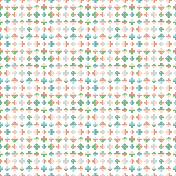 Niedliches Nahtloses Vektormuster Mit Stilisierten Blümchen Frühlingsfarben Dekorative Geometrische Florale — Stockvektor