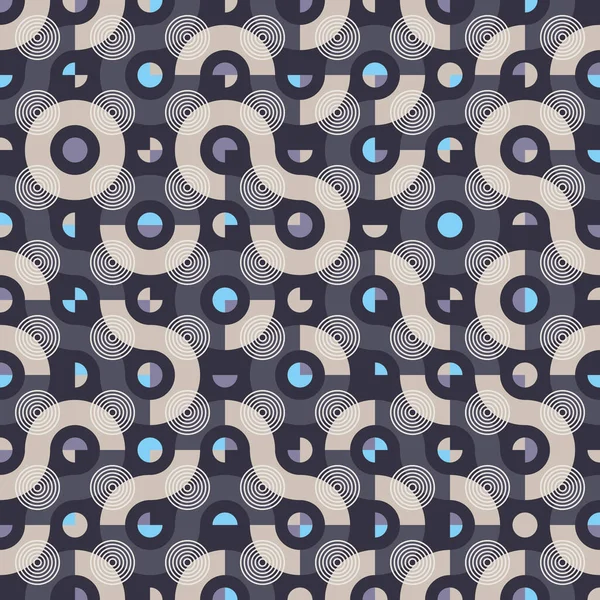 Elegant Truchet Seamless Vector Pattern Geometric Background Random Tiled Wavy — 图库矢量图片