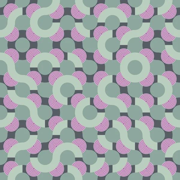 Colorful Spring Truchet Seamless Vector Pattern Random Tiled Wavy Shapes — Stockvektor