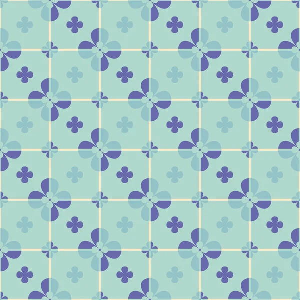 Motif Floral Géométrique Abstrait Sans Couture Avec Quatre Trèfles Feuilles — Image vectorielle