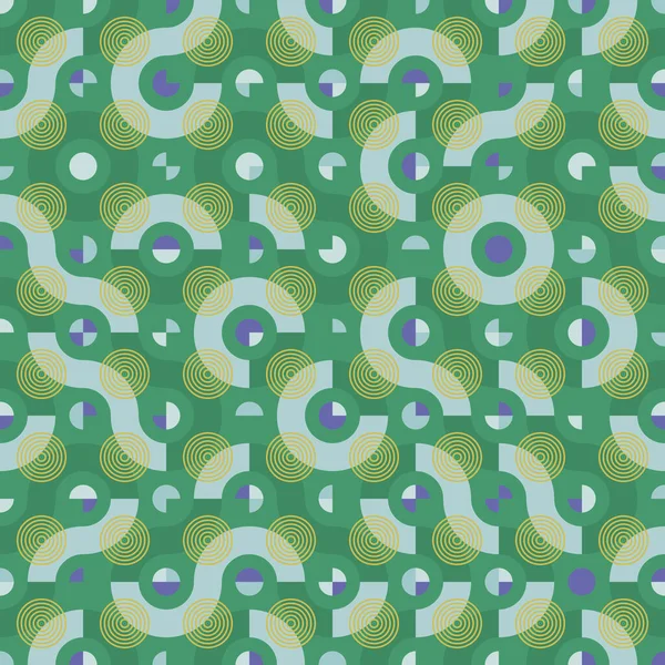 Modern Truchet Seamless Vector Pattern Random Tiled Wavy Shapes Concentric — Stok Vektör