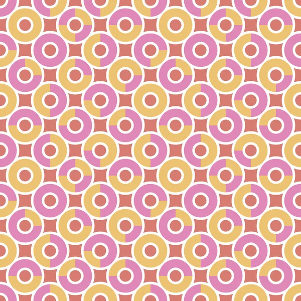 Geometric Seamless Vector Pattern Simple Regular Background Colourful Circles Truchet — Vettoriale Stock