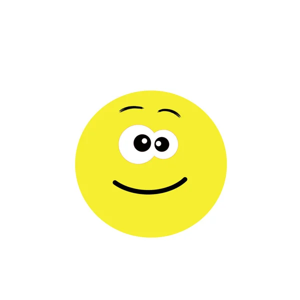 幸せな黄色の感情アイコンイラスト手かわいいデザイン — ストック写真
