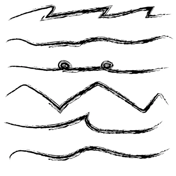 Altçizgiler beyaz arkaplana elle çizilmiş soyut