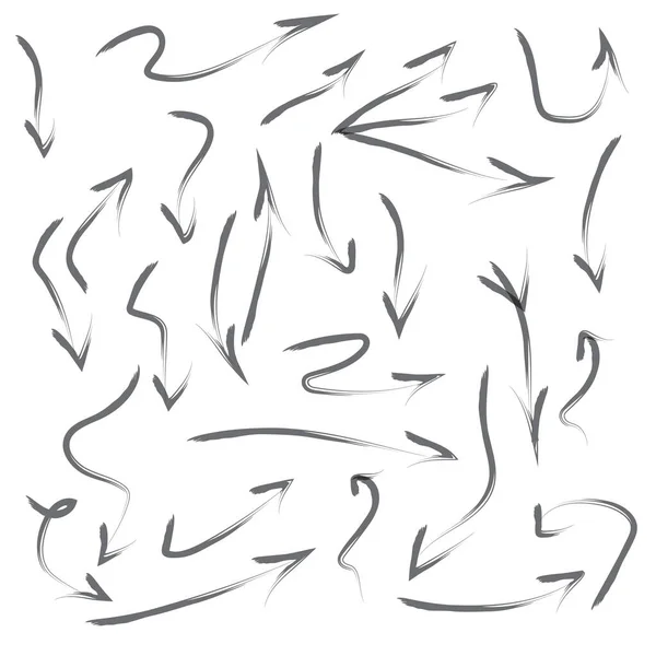 Oklar beyaz zemin üzerine yapılmış siyah sanat el ayarları