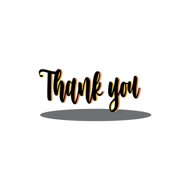 Thank You Word Illustration Black Yellow Shadow — 图库照片