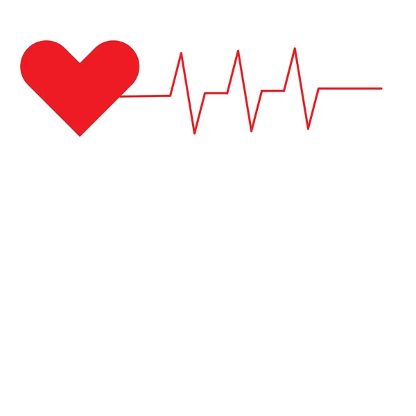 Coração Com Batimento Cardíaco Vermelho — Fotografia de Stock