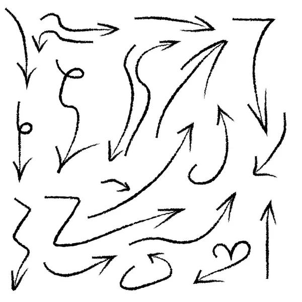 Oklar fırçayla çizilmiş el ayarları 