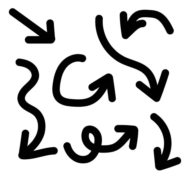 Kara ok okları fırçayla çizilmiş.