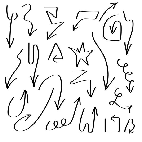 Oklar beyaz üzerine el çizilmiş