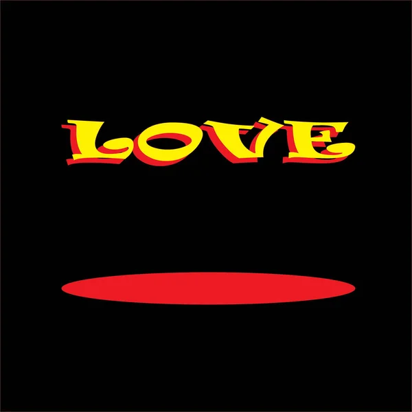 Aşk 3d etkisi illüstrasyon kelimesi 