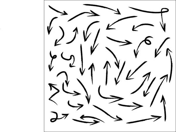 Fırçayla çizilmiş ok kümesi